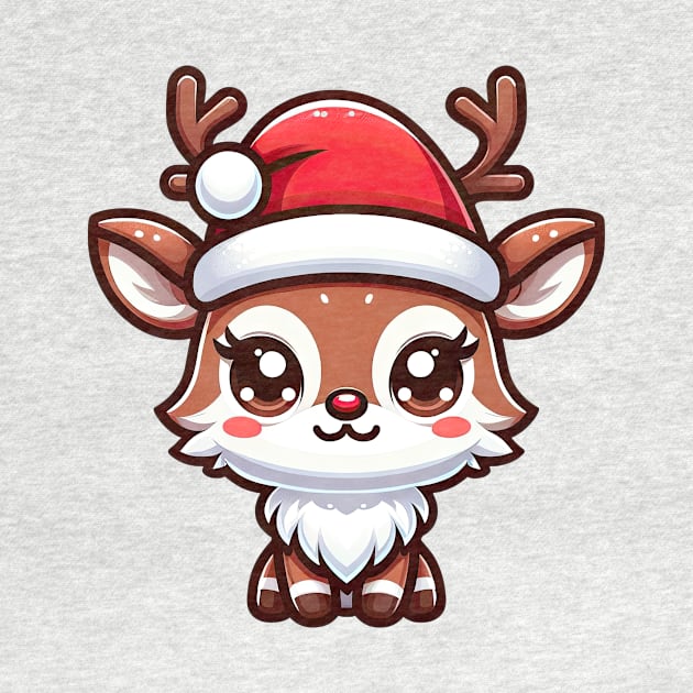 Festive Cheer: Cute Christmas Reindeer Illustration by DefineWear